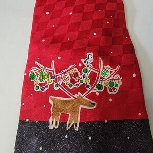 Cool Yule Hallmark Design Collection- Christmas Tie- Deer Lg Antlers- All Silk